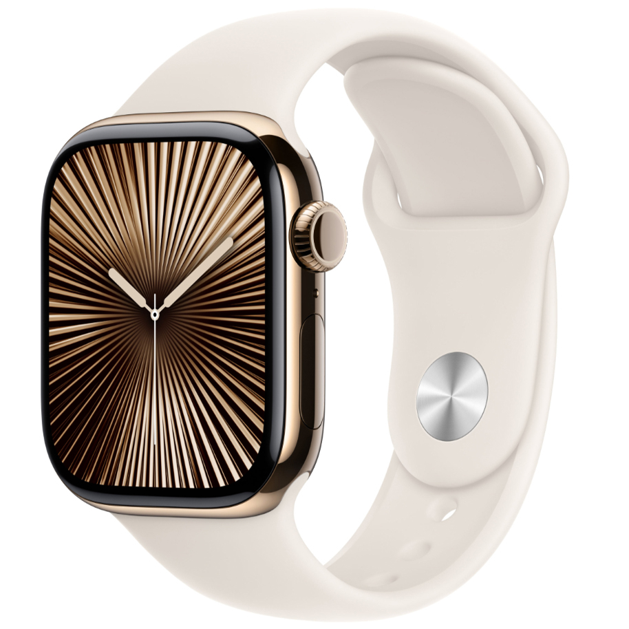 Умные часы Apple Watch Series 10 46 мм, GPS, титан золотистый, спортивный ремешок «сияющая звезда» M/L