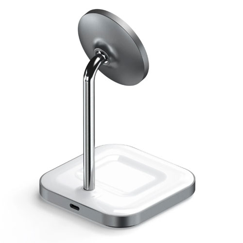 Беспроводное зарядное устройство Satechi Aluminium 2-in-1 Magnetic Wireless Charging Stand (ST-WMCS2M)