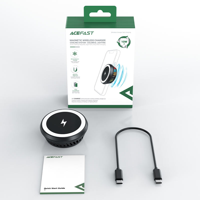 Беспроводное зарядное устройство с охлаждающей системой Acefast E2 Cooling Wireless Charger (AF-E2-BK)