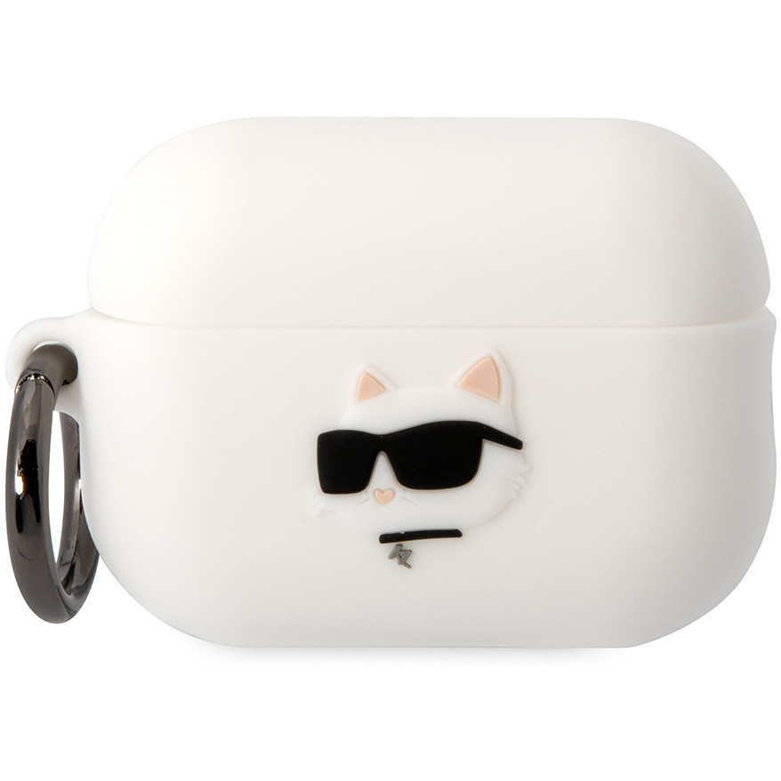 Чехол CG Mobile Karl Lagerfeld Silicone with ring NFT 3D Choupette для Airpods Pro 2 белый