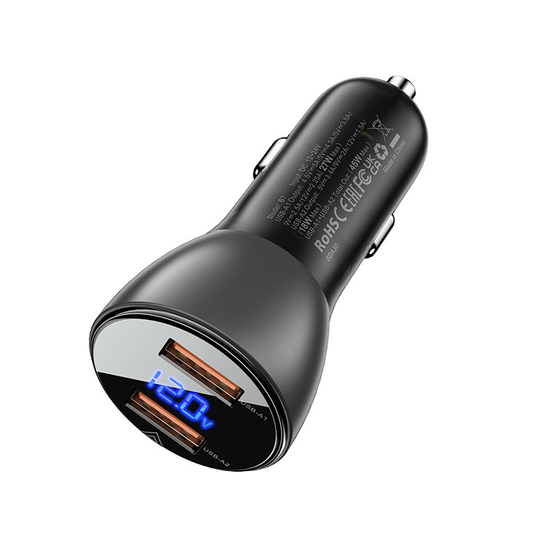 Автомобильное зарядное устройство Acefast B7 45W 2 x USB-A Car Charger (AF-B7-TBK)