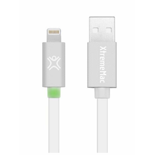 Кабель XtremeMac Lightning to USB Flat LED Cable (1,2 метра) белый / серебристый (XCL-FLD-83) 