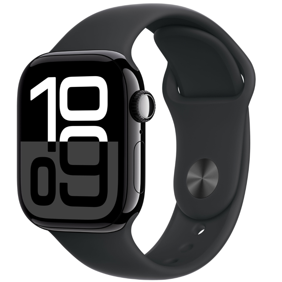 Умные часы Apple Watch Series 10 42 мм, GPS, алюминий чёрный, спортивный ремешок чёрный S/M