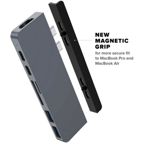 Хаб HyperDrive DUO 7-in-2 USB-C Hub для MacBook Pro/Air (USB-C) серый космос (HD28C-GRAY)