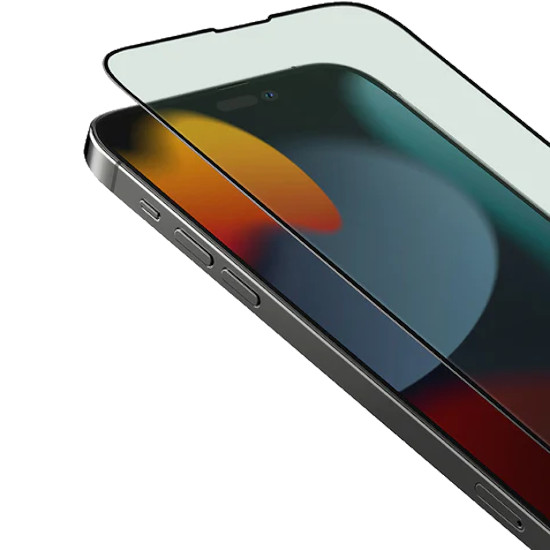 Защитное стекло Uniq Optix Vision care (anti-blue) для iPhone 14 Pro Clear/Black (+installer)