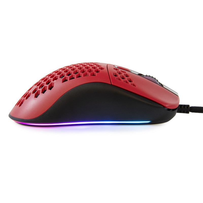 Игровая мышь Arozzi FAVO с RGB подсветкой чёрная/красная