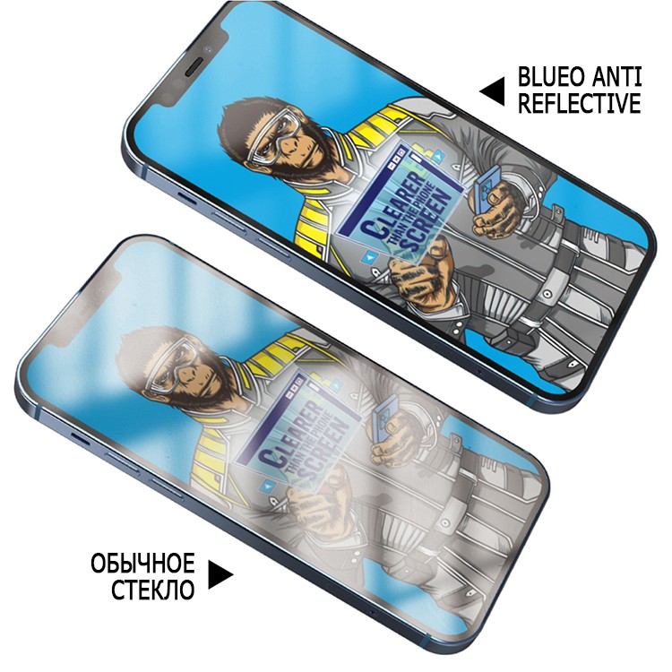 Защитное стекло BlueO Silk Anti-reflective для iPhone 13 Pro Max чёрное (MB26-13-6.7)