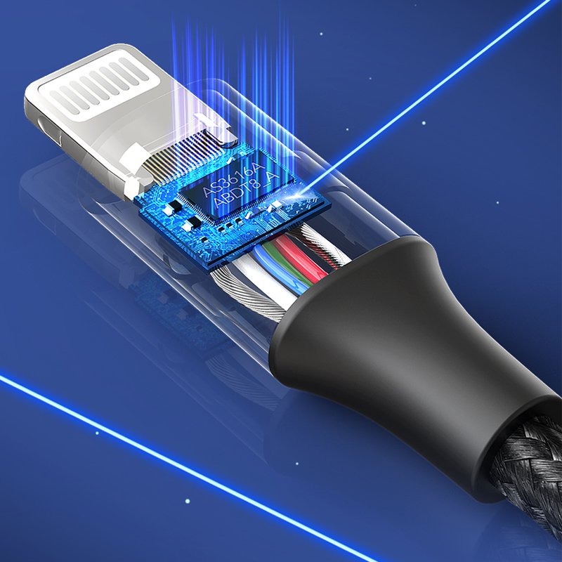 Кабель Ugreen US304 (2 метра) Lightning to USB-C Cable Aluminum Shell Braided с поддержкой PD серебристый