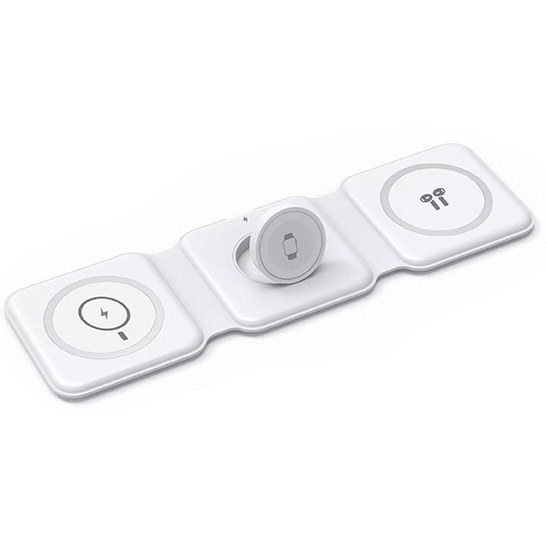 Беспроводное зарядное устройство WiWU Super Power Air 3 in 1 Wireless Charger 15W белое