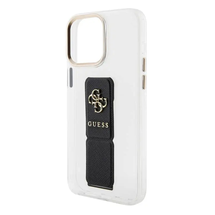Чехол CG Mobile Guess Grip Stand Clear Case 4G Logo для iPhone 15 Pro прозрачный / чёрный