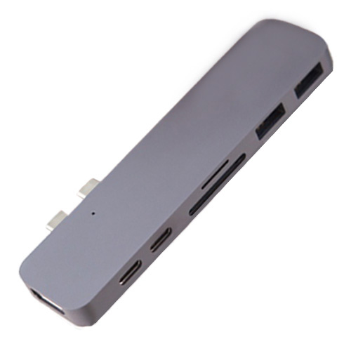 Хаб HyperDrive DUO 7-in-2 USB-C Hub для MacBook Pro/Air (USB-C) серый космос (HD28C-GRAY)