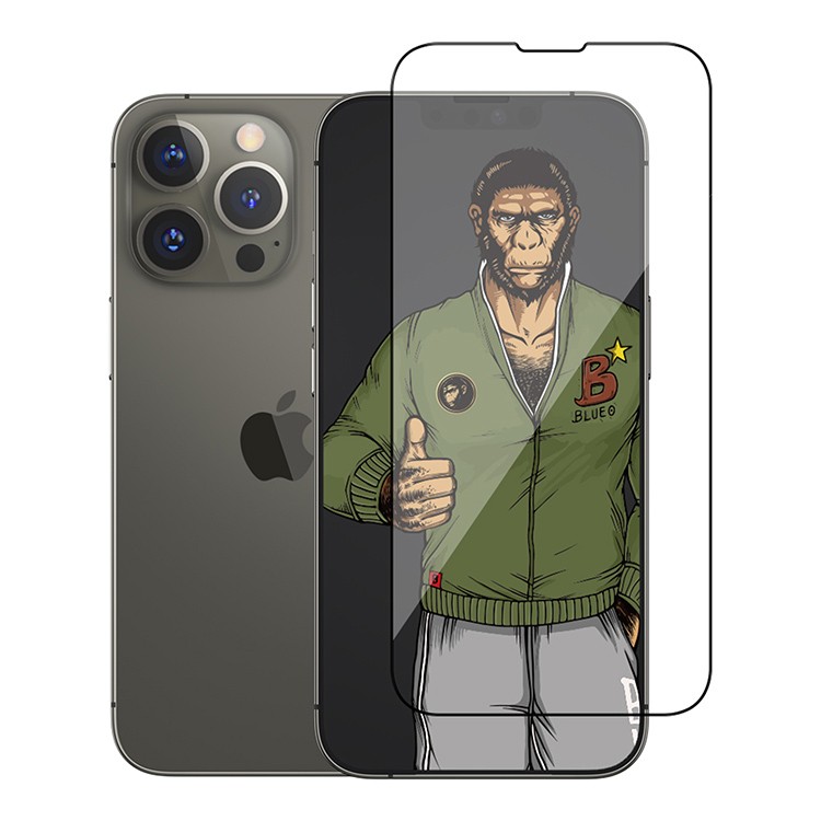 Защитное стекло BlueO 2.5D Silk Full Cover Narrow для iPhone 13 Pro Max чёрное (NPB3-6.7(21))