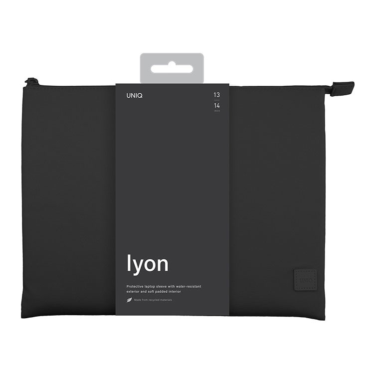 Чехол Uniq LYON RPET fabric Laptop sleeve (snug-fit) для ноутбуков 14" Midnight Black