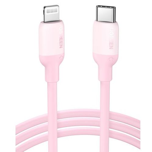Кабель Ugreen US387 USB-C to Lightning Silicone Cable (1 метр) розовый (60625)