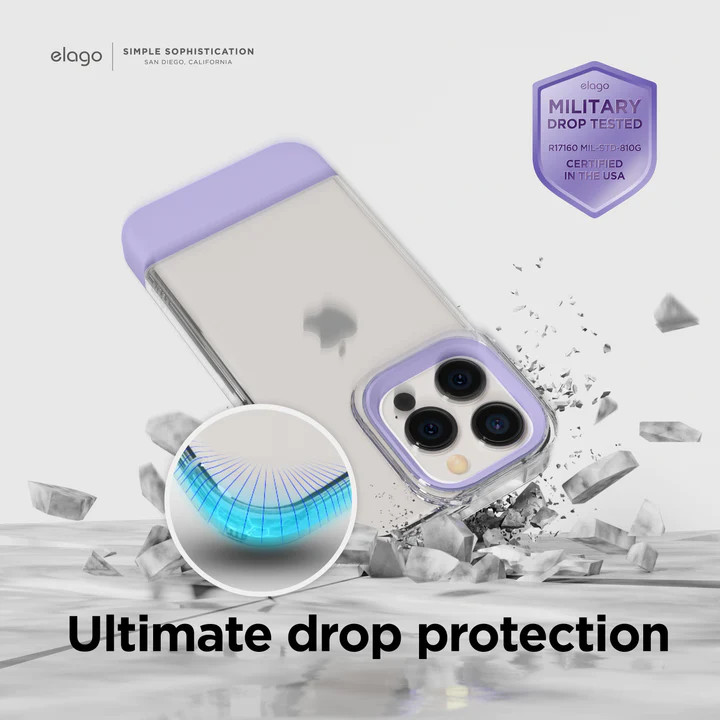 Чехол Elago GLIDE для iPhone 14 Pro светло-серый/тёмно-серый (Stone/Dark Grey)