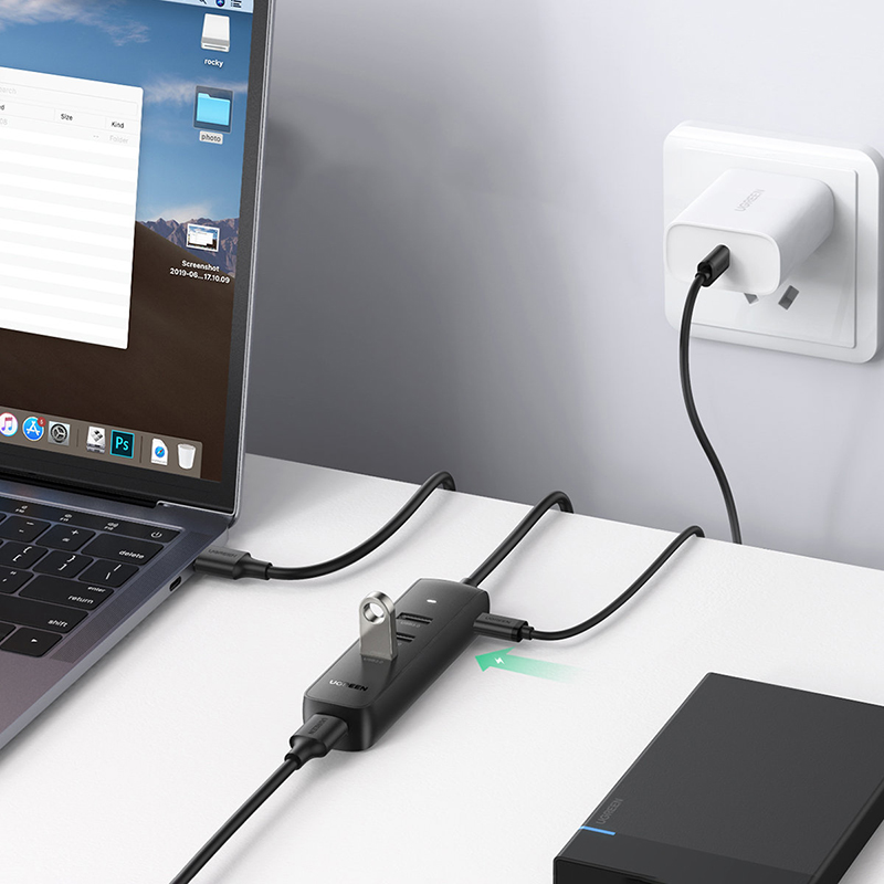 Хаб UGREEN CM416 (80657) USB 3.0 4-Port Hub (1 метр) чёрный