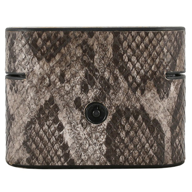 Чехол Guess Python PU Leather Case Metal Logo для AirPods Pro коричневый