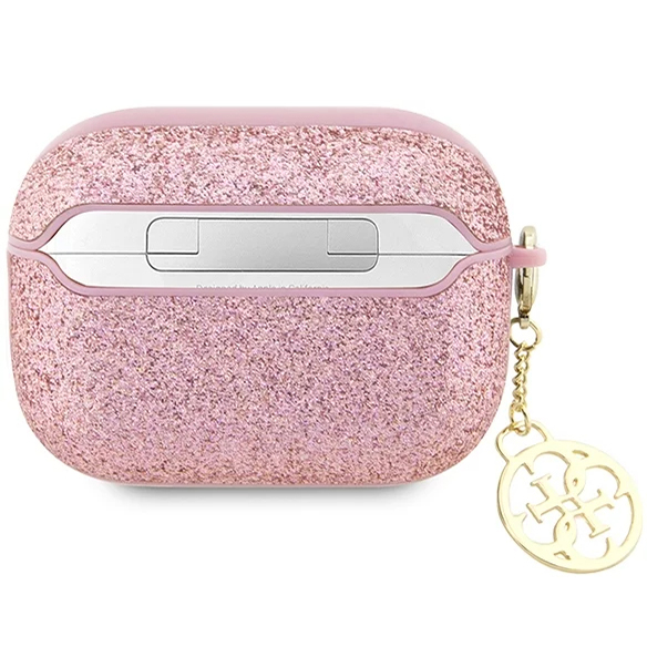 Чехол CG Mobile Guess Glitter Flakes 4G Charm для AirPods Pro 2 (2022) розовый