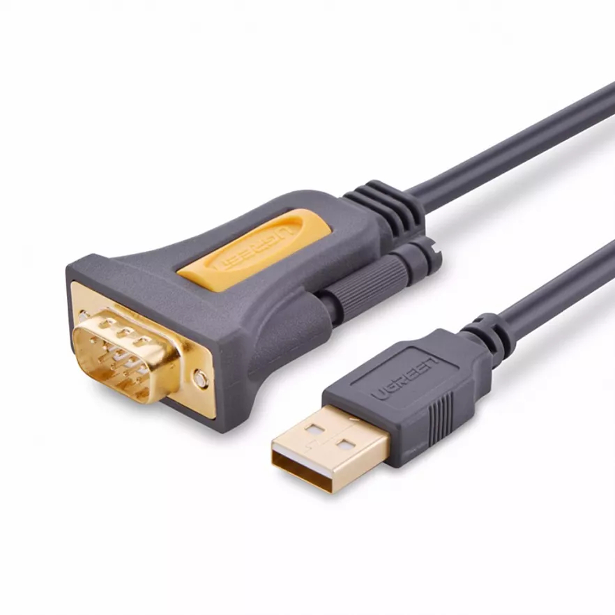 Кабель Ugreen CR104 USB to DB9 RS-232 Male Adapter Cable (1,5 метра) серый космос (20211)