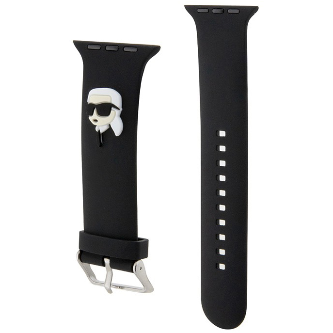 Ремешок CG Mobile Lagerfeld 3D Rubber NFT Karl Head для Apple Watch 42/44/45 мм чёрный