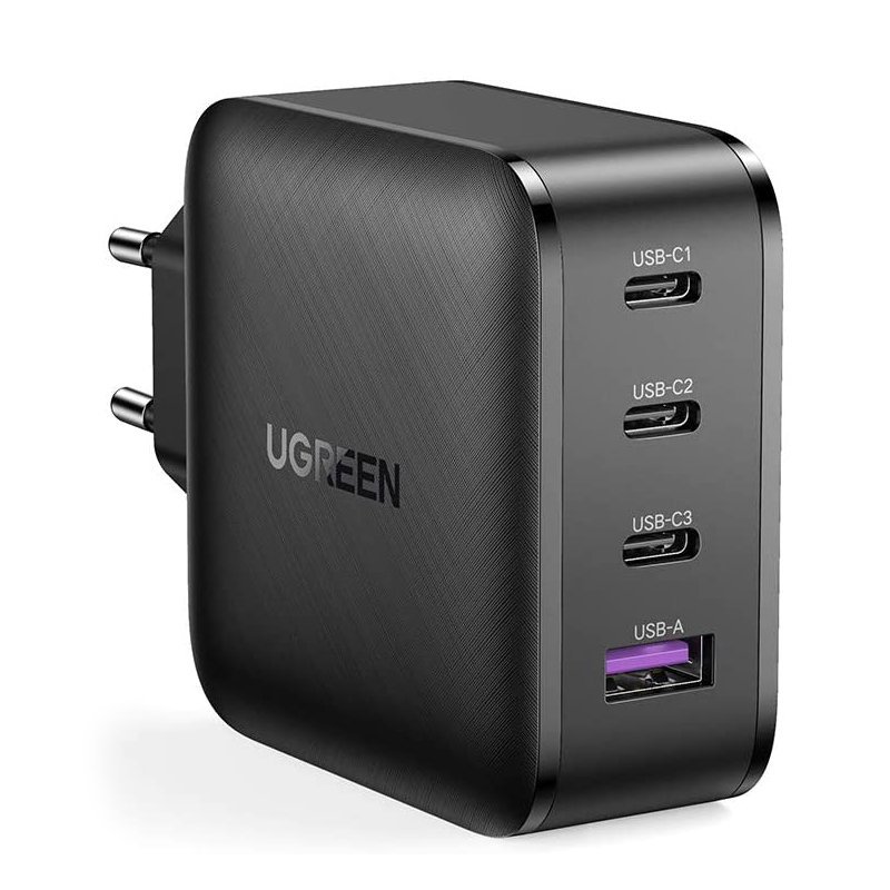 Сетевое зарядное устройство UGREEN CD224 65W USB + 3 x Type-C PD GaN Charger чёрное (70774)