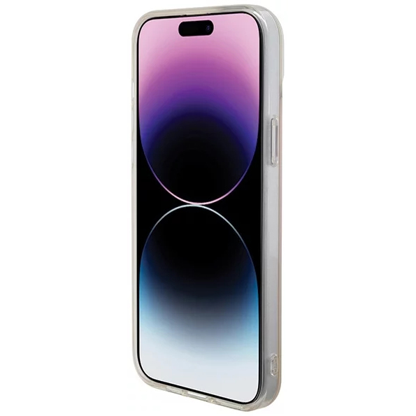 Чехол CG Mobile Guess IML Iridescent MagSafe для iPhone 15 Pro розовый градиент