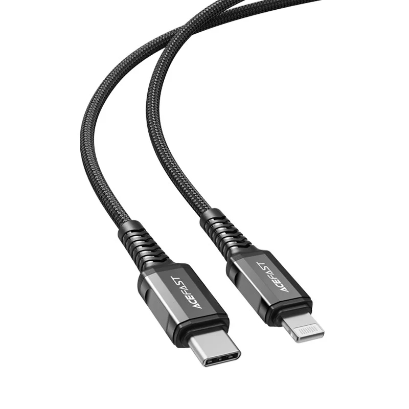 Кабель Acefast C1-01 USB-C to Lightning Charging Data Cable (1,2 метра) чёрный (AF-C1-01-BK)