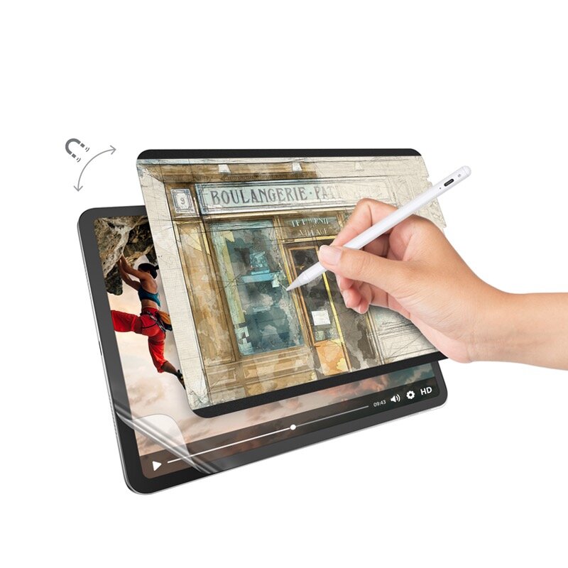 Защитная плёнка SwitchEasy SwitchPaper 2-in-1 для iPad Pro 11" (2018-2021) / iPad Air 10.9" (2020) прозрачная / чёрная (GS-109-180-263-65)  