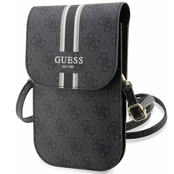 Сумка Guess 4G Printed Stripes для смартфонов чёрная (GUWBP4RPSK)