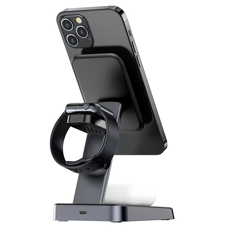 Беспроводное зарядное устройство Acefast E3 3-in-1 Fast Wireless Charger Desktop Holder (AF-E3-BK)