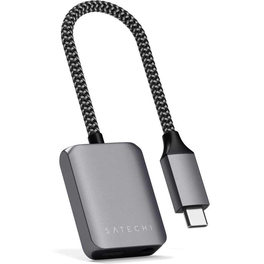 Переходник Satechi Aluminum USB-C PD Audio Adapter серый космос (ST-UCAPDAM)