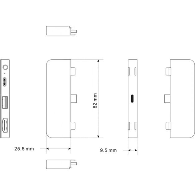 USB-хаб HyperDrive 4-in-1 USB-C Hub для iPad Pro (2020) серый (Space Gray)
