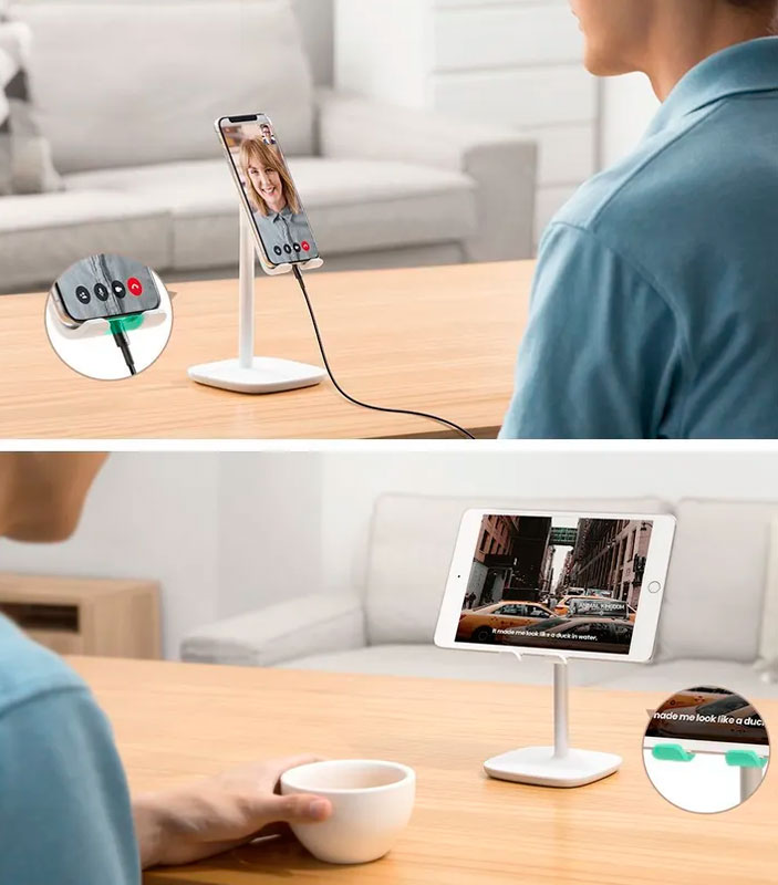 Держатель UGREEN LP280 Adjustable Desk Phone Holder для смартфонов чёрный (80194)