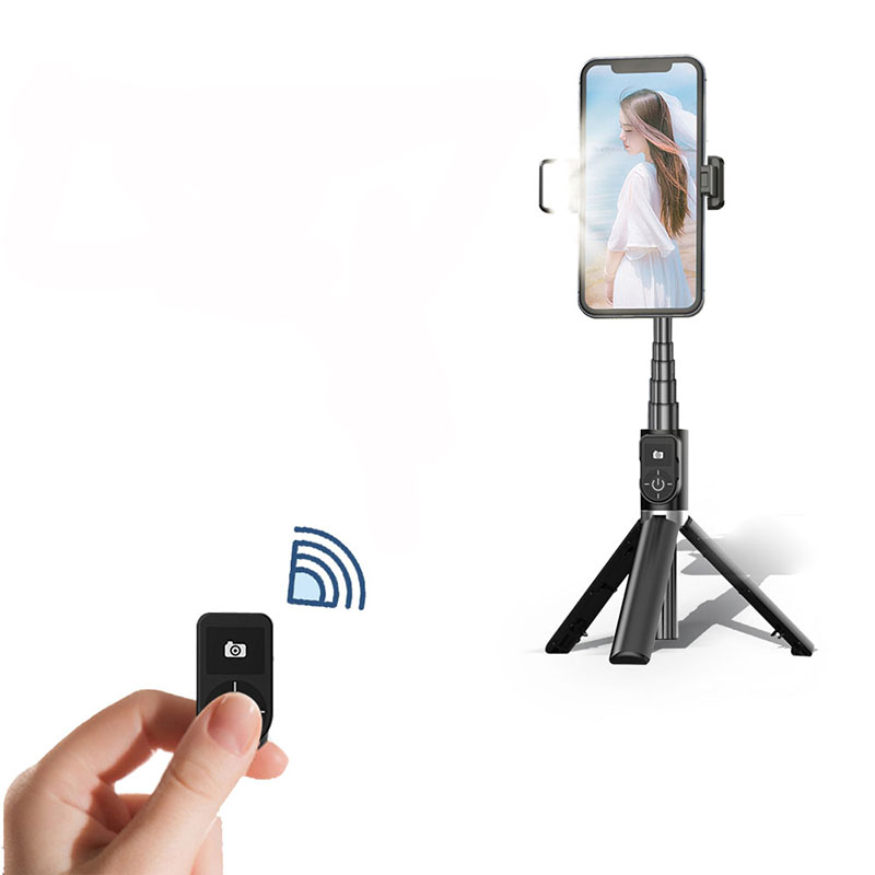 Монопод TOTU Jane Series-Folding Selfie Stick tripod - с подсветкой (FGSS-003) чёрный