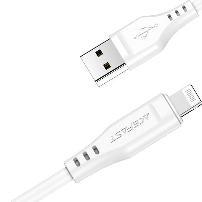 Кабель Acefast C3-02 USB-A to Lightning Charging Data Cable (1,2 метра) белый (AF-C3-02-WH)