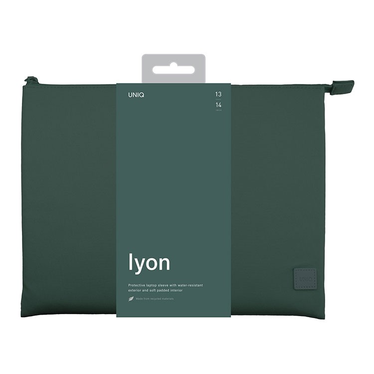 Чехол Uniq LYON RPET fabric Laptop sleeve (snug-fit) для ноутбуков 14" Forest Green