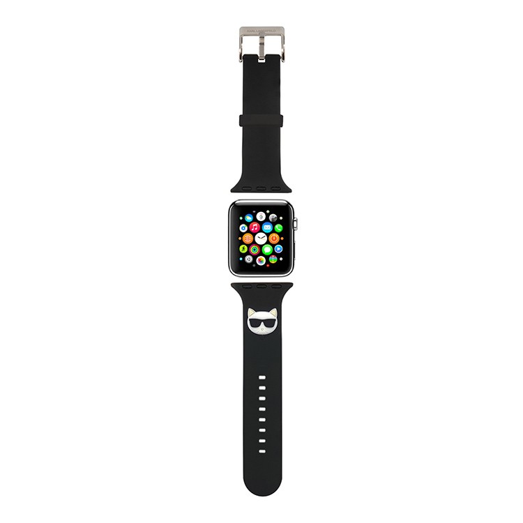 Ремешок CG Mobile Lagerfeld Silicone Choupette Head для Apple Watch 42/44/45 мм чёрный