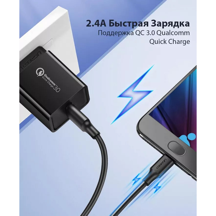Кабель UGREEN US289 USB-A - Micro-USB - 2м