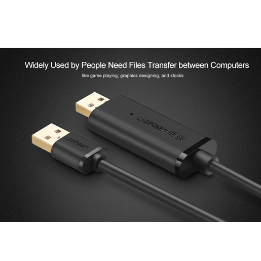 Кабель UGREEN US166 (20233) USB 2.0 Data Link Cable (2 метра) чёрный