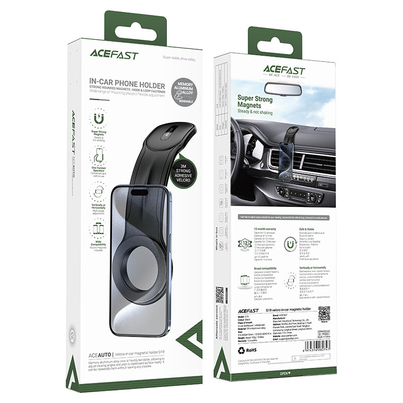 Автомобильный держатель Acefast D19 Car Mount Magnetic Holder (AF-D19-BK)