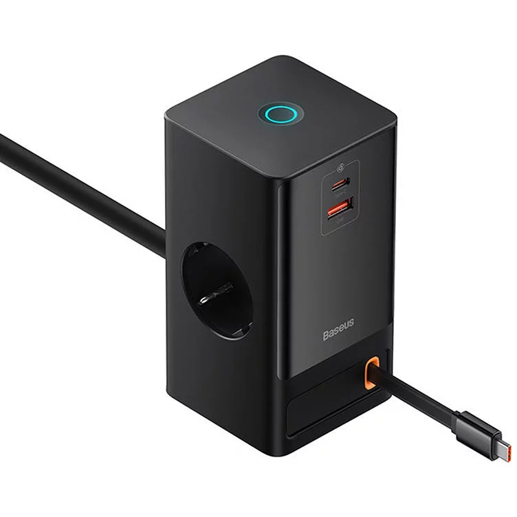 Сетевое зарядное устройство Baseus PowerCombo Digital PowerStrip 65W чёрное (PSLR000301)