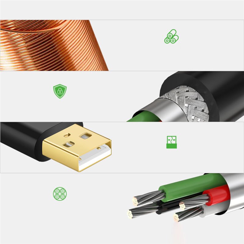 Кабель Ugreen US121 USB 2.0 Active Extension Cable (5 метров) чёрный (10319)