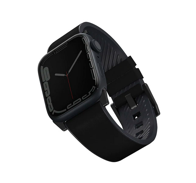 Uniq для Apple Watch 45/44/42 mm ремешок Straden Waterproof Leather/Silicone Black