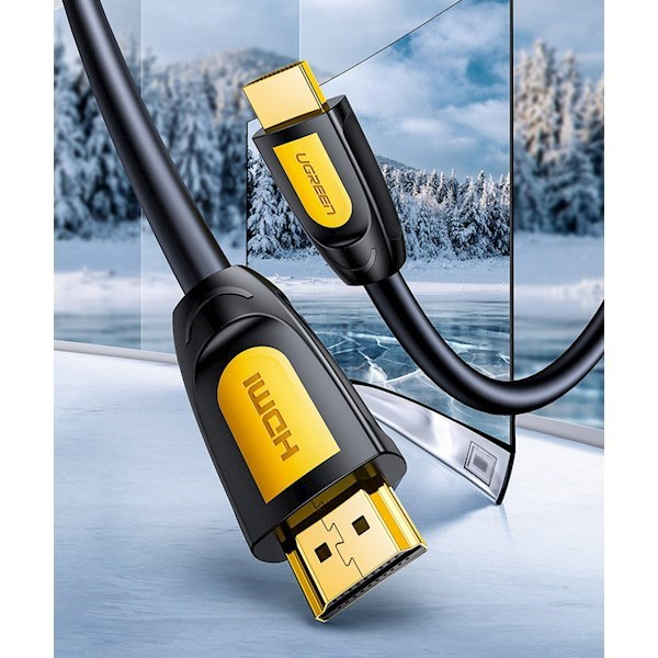 Кабель Ugreen HD101 (10129) HDMI Male To Male Round Cable (2 метра) жёлтый-чёрный
