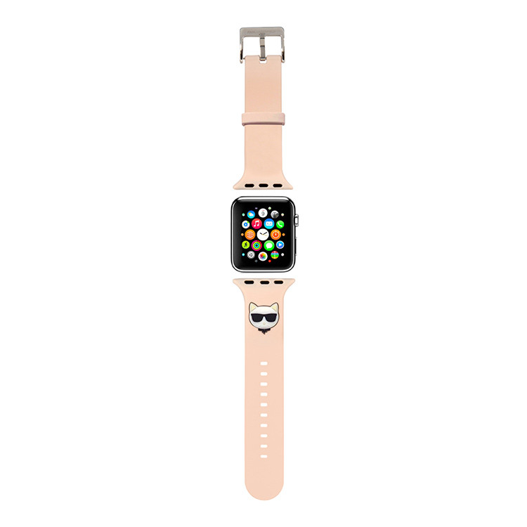 Ремешок Lagerfeld Silicone Choupette head Pink для Apple Watch 41/40/38 мм розовый