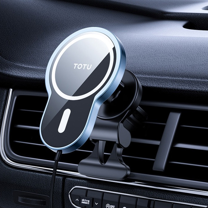 Автодержатель с функцией беспроводной зарядки TOTU CACW-051 15W тёмно-синий