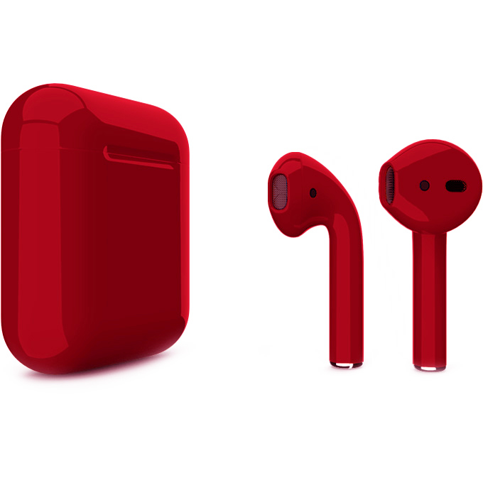 Беспроводные наушники Apple AirPods 2 (второе поколение) Custom Edition вишнёвые глянцевые