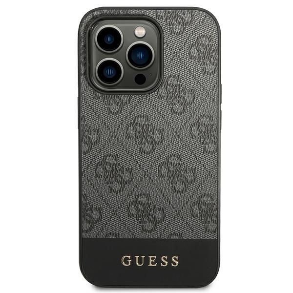 Чехол CG Mobile Guess 4G Stripe Metal Logo Hard для iPhone 14 Pro Max серый