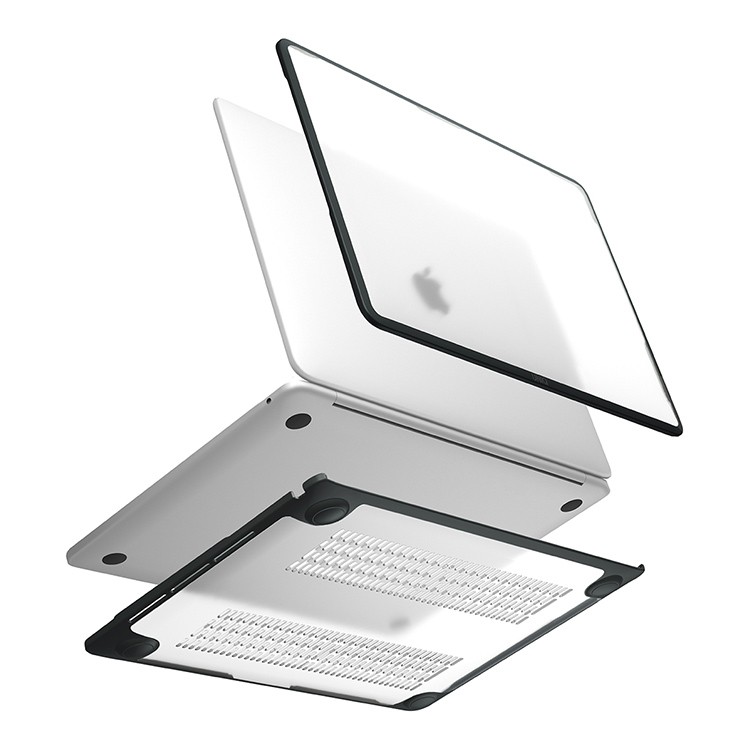 Чехол Uniq Venture Case для Macbook Air 13 (2022 M2) прозрачный с чёрной рамкой (Frost/Grey)
