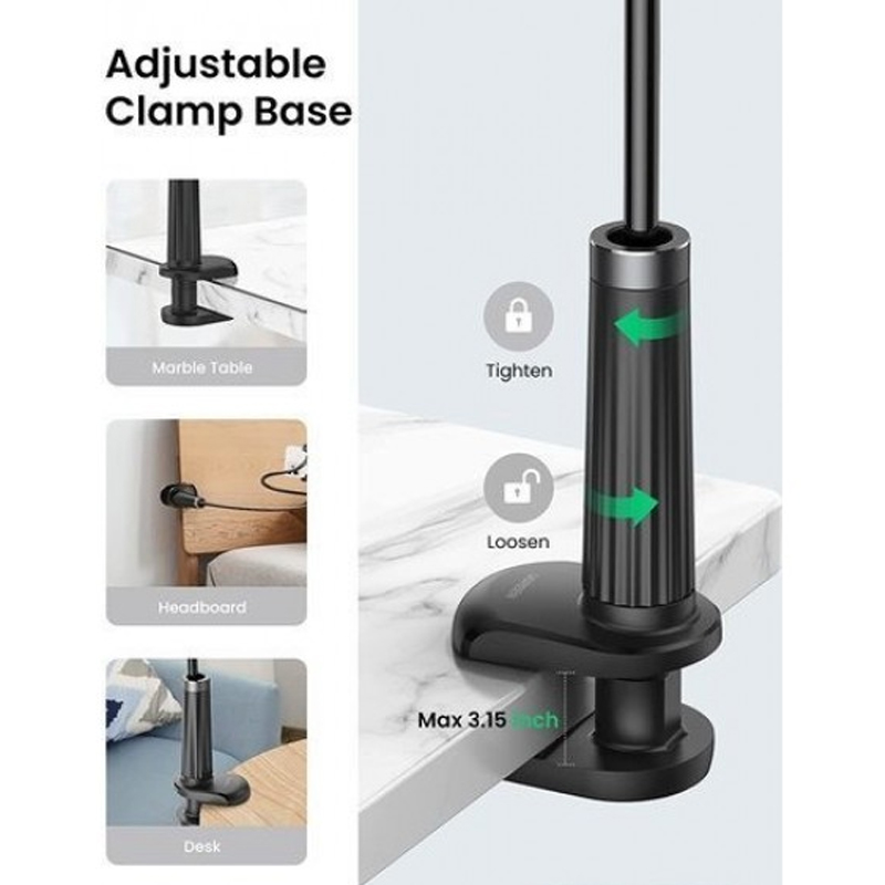 Держатель для телефона Ugreen LP113 (80906) Multifunction Phone Clip Stand (90 см) чёрный